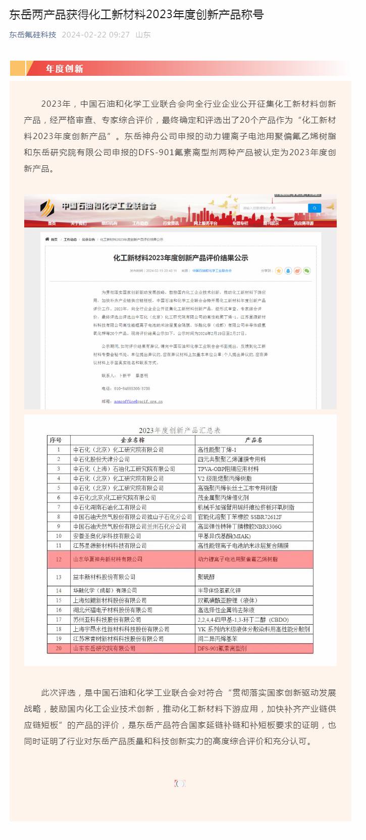 尊龙凯时人生就是博两产品获得化工新材料2023年度创新产品称号.jpg
